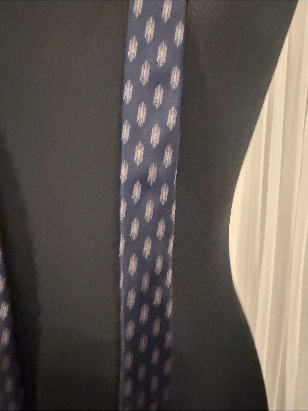Bert Pulitzer 100% Silk Navy Blue Geometric Foulard Necktie Vintage Preppy - Picture 6 of 16